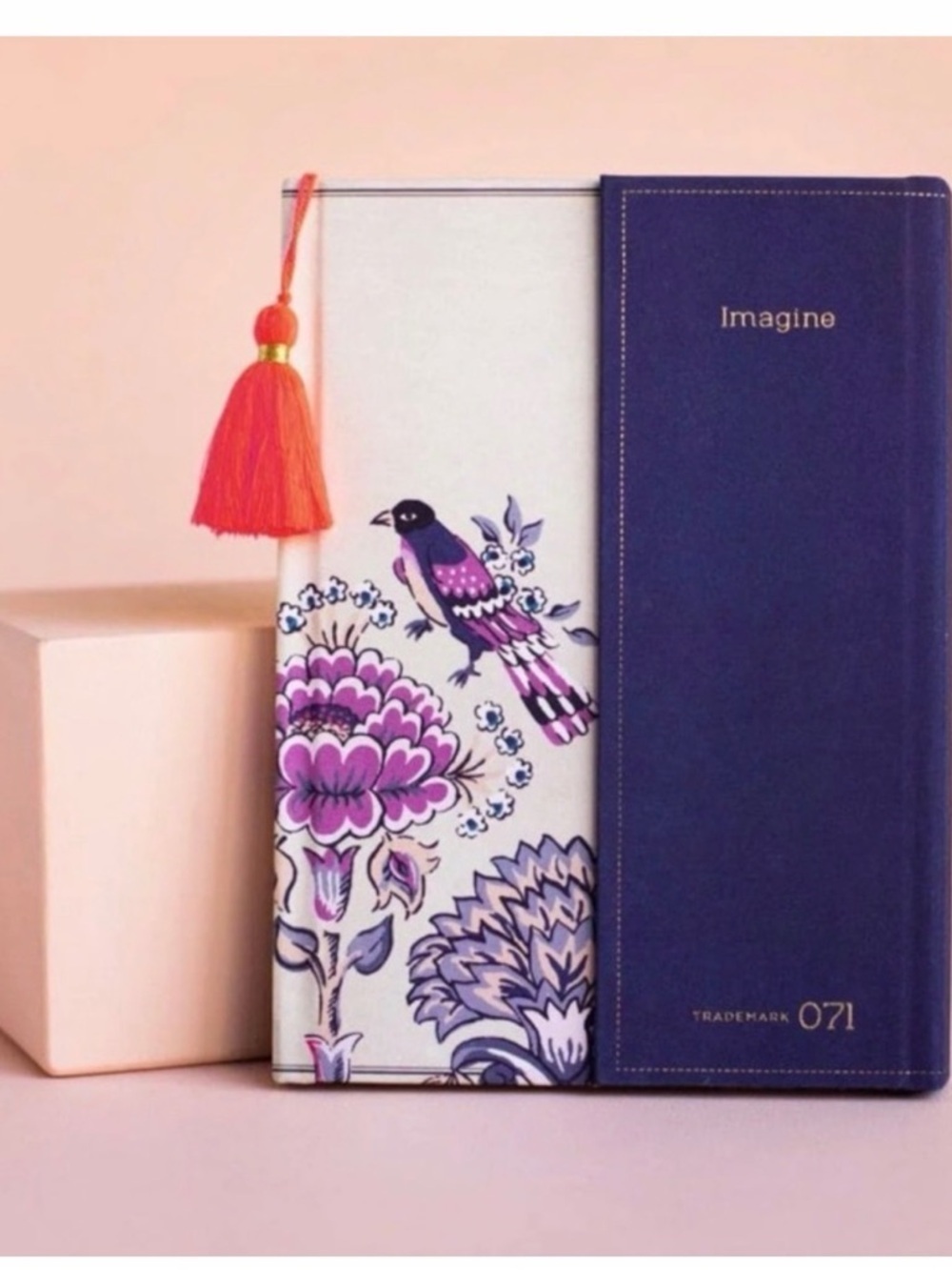 Lollia "Imagine" printed canvas journal w/tassel-lined pages-